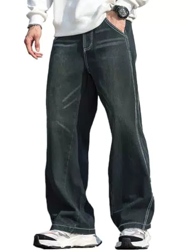 Zewool Herren Baggy Jeans Y2K Skater Denim Hosen für Streetwear und Freizeit