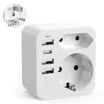 USA Adapter Steckdose 6-in-1 mit 3 USB und 1 USB-C für Reisen in Amerika und Kanada