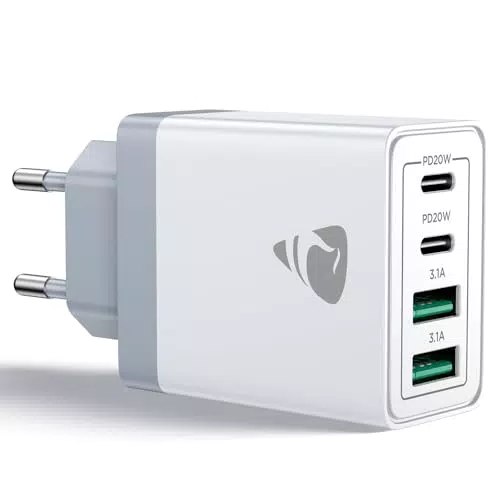 Aioneus USB C Ladegerät 40W Schnellladegerät mit 4 Ports für iPhone und Samsung