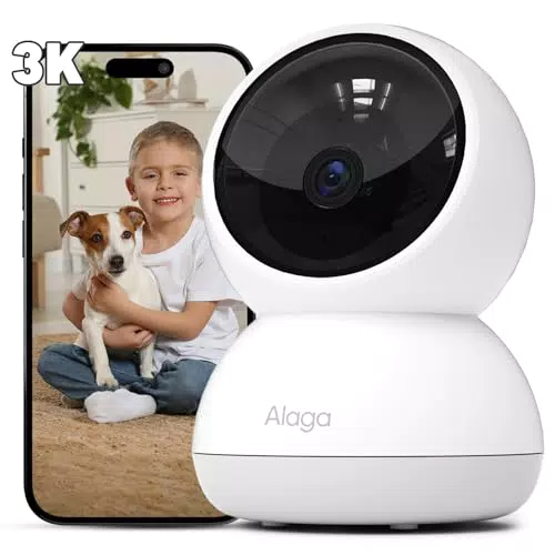 Alaga WLAN-Überwachungskamera mit AI-Bewegungserkennung, 5GHz WiFi, Alexa kompatibel