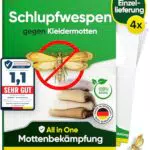 anwerk Schlupfwespen gegen Kleidermotten - 8 Karten à 1 Lieferungen - Effektiv Kleider Motten bekämpfen - Alternative zur Mottenfalle