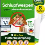 anwerk Schlupfwespen gegen Lebensmittelmotten - 8 Karten - Effektiv Lebensmittel Motten bekämpfen - Alternative zur Mottenfalle