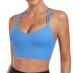 Fariy Damen Cloud Longline Sport-BH U-Ausschnitt Spaghettiträger Yoga Top