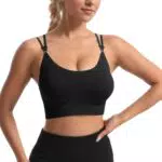 Atxnn Damen Sport BH Push-Up Nahtlos mit Abnehmbaren Polstern für Yoga und Fitness