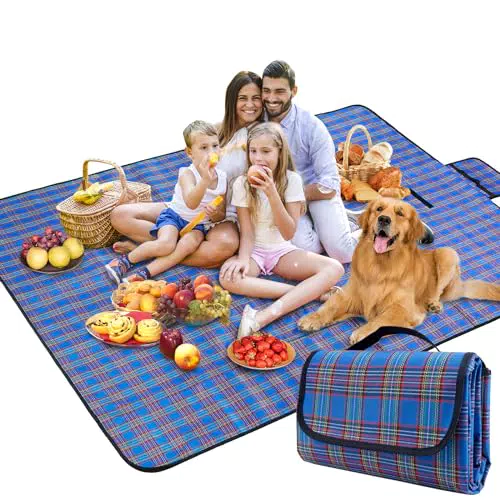 BAXIWUY Picknickdecke mit wasserdichter Unterseite - Camping Zubehör für Outdoor