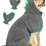 Bibykivn Hundebademantel aus Mikrofaser – Einstellbares Handtuch mit Klettverschluss