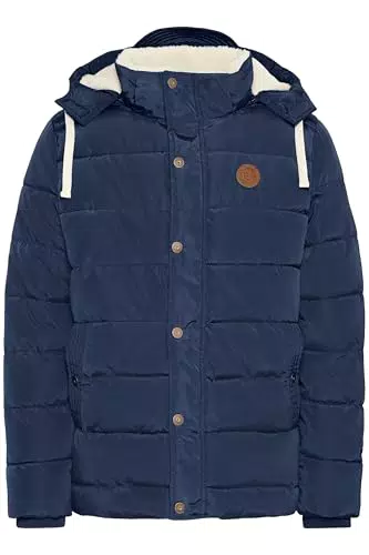Blend Herren Steppjacke mit abnehmbarer Kapuze und Knöpfen, Regular Fit