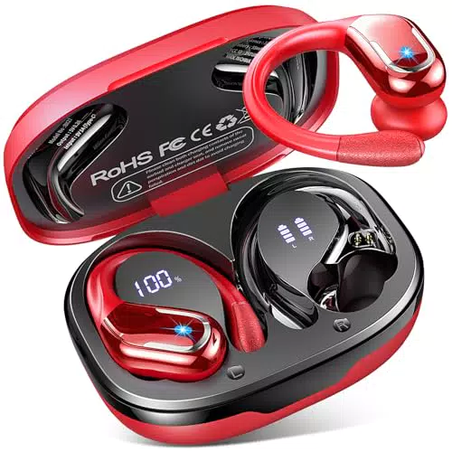 **Sport Bluetooth 5.4 Kopfhörer - Hi-Fi Stereo, IP-X8 Wasserdicht, Noise Cancelling**