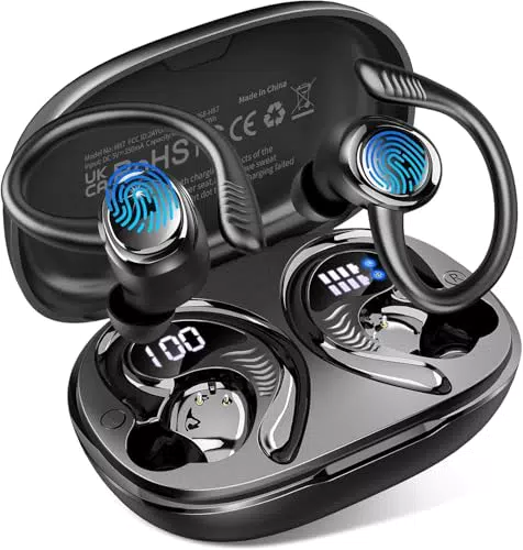 Bluetooth Kopfhörer Sport, In-Ear Kabellos mit Hi-Fi Stereo und Noise Cancelling