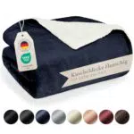 Blumtal Premium Sherpa Kuscheldecke - Oeko-TEX zertifizierte Wohndecke flauschig