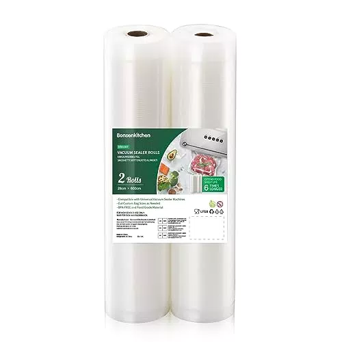 Bonsenkitchen Vakuumfolie 28x600 cm – BPA-frei, kochfest, für Sous Vide