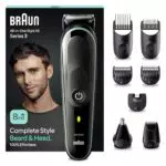 Braun Barttrimmer und Haarschneider 8-in-1 für Herren, wasserdicht