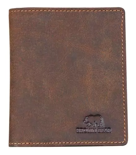 BROWN BEAR Slim Wallet SLCP 8005 - Echtleder Geldbörse mit RFID-Schutz für Herren & Damen