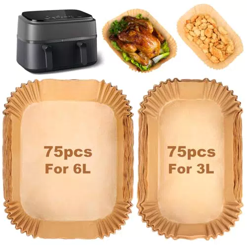 BYKITCHEN Backpapier für Philips Dual Basket 3000-Serie & Tefal Easy Fryer