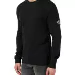 Calvin Klein Jeans Herren Badge Waffle Langarm T-Shirt Strickoberteil