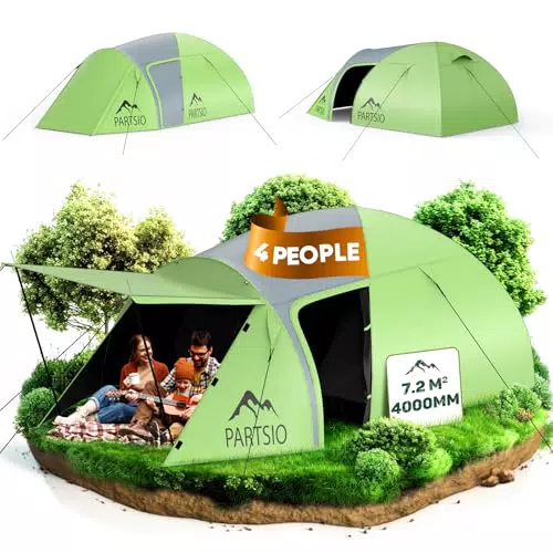 Camping Zelt mit Lobby für 2-4 Personen, wasserdicht und abnehmbar für Reisen