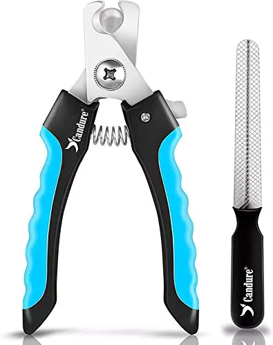 Candure Krallenschere für Hunde und Katzen mit Edelstahl Nagelfeile 6"