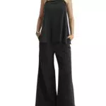 CHERFLY Damen Jumpsuit ärmellos mit verstellbaren Trägern und Taschen