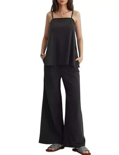 CHERFLY Damen Jumpsuit ärmellos mit verstellbaren Trägern und Taschen