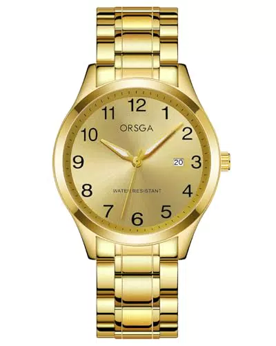 CIVO Uhren Herren Gold Armbanduhr: Wasserdicht Herrenuhr Analog Quarz - Edelstahl Uhren für Männer mit Datum Leuchtend Geschenke Klassische
