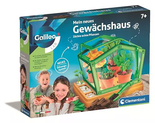 Clementoni Galileo Lab Gewächshaus und Pflanzkasten für Mini-Gärtner ab 7 Jahren