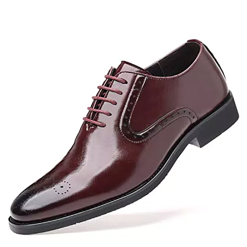 Cooleep Herren Schnürschuhe – Klassische Anzugschuhe für Hochzeit und Business