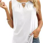 Cuptacc Damen Blusen & Tuniken Loose Fit Tank Tops Ärmellos Boatneck