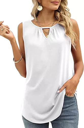 Cuptacc Damen Blusen & Tuniken Loose Fit Tank Tops Ärmellos Boatneck