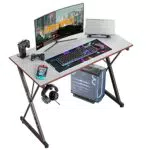 DESINO Gaming Schreibtisch, ergonomischer Computertisch mit Kohlefaseroberfläche