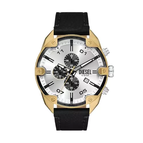 Diesel Herren Analog Quarz Uhr DZ4671 mit Lederarmband