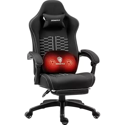 Dowinx Gaming Stuhl mit beheizter Massage und Lendenwirbelstütze, High Back