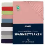 Dreamzie Spannbettlaken Baumwolle Oeko-Tex zertifiziert 100% Jersey
