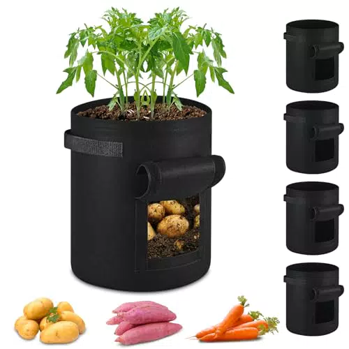 ECCOGREAT Pflanzsack aus Vlies für Kartoffeln, Tomaten, Erdbeeren und Blumen
