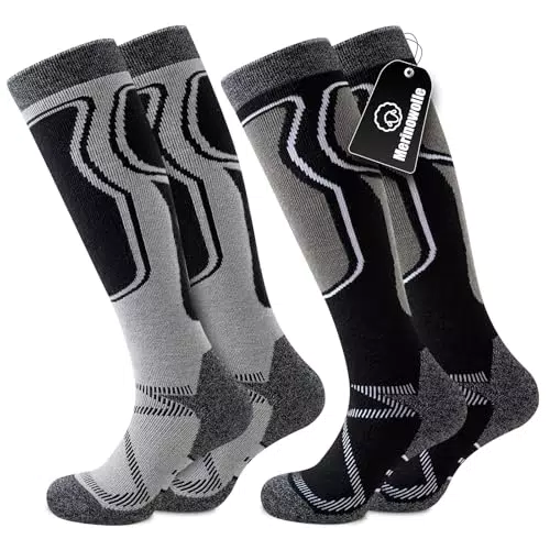 Effeet Merinowolle Skisocken für Herren und Damen - Warme gepolsterte Thermosocken