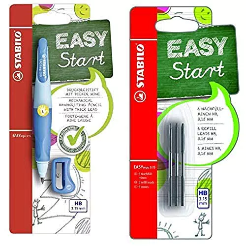 STABILO EASYergo 3.15 Ergonomischer Druck-Bleistift für Linkshänder mit Mine HB