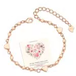 EXGOX Damen Armband Herz aus 925 Sterling Silber – Charm Armband für Frauen und Mädchen