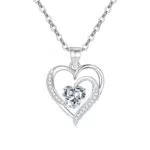 EXGOX Halskette Damen 925 Sterling Silber Herz Anhänger Schmuck Geschenk für Frauen