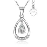 EXGOX S925 Sterling Silber Halskette Damen mit Herzanhänger – Hypoallergen Schmuck