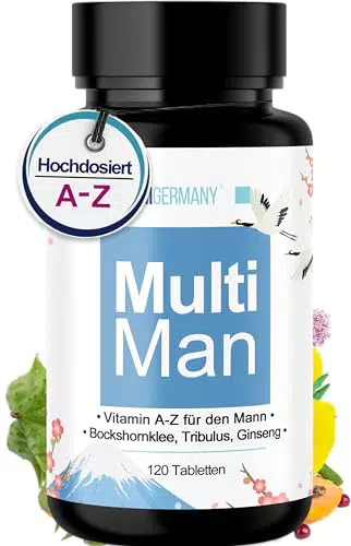 Unser Tipp: Multivitamin Tabletten A-Z für Männer mit Ginseng & Tribulus