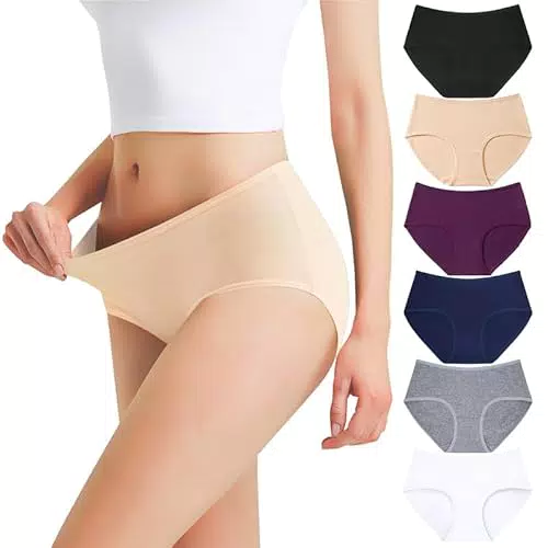 Falechay Damen Unterhosen Baumwolle Atmungsaktiv Mittel Taille Panties