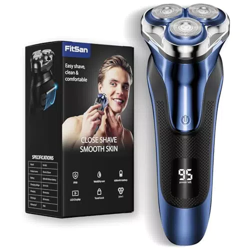 FitSan Kopfrasierer für Männer - Nass-/Trockenrasur, IPX7 wasserdicht, mit LED-Anzeige