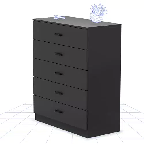 FLEXISPOT Kommode mit 5 Schubladen – Stauraum für Schlafzimmer und Wohnzimmer