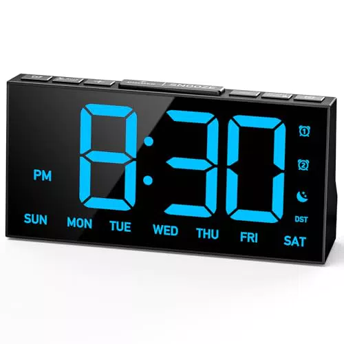 GOLOZA Digitaluhr mit großen Zahlen, Auto-Dimmer, Snooze-Funktion und USB-Laden