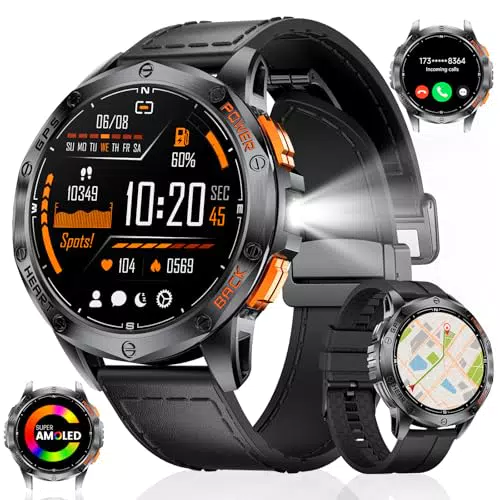 GPS Smartwatch Herren mit AMOLED Display, 10ATM wasserdicht und 120+ Sportmodi