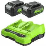 Greenworks 24V Akkus und Doppellader Ladegerät für alle 24V Geräte