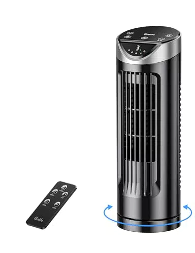 Grelife Turmventilator mit Fernbedienung, leise, 3 Geschwindigkeiten, 90° Oszillation