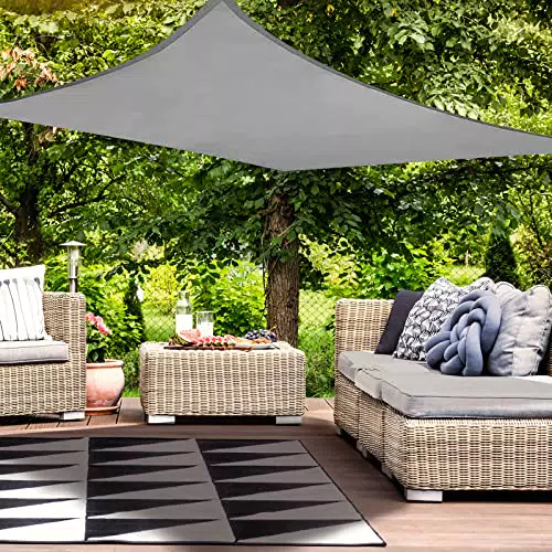 Sonnensegel Wasserdicht Haikus Rechteckig mit UV Schutz - Premium PES Polyester - Balkon Terrasse Garten - Creme