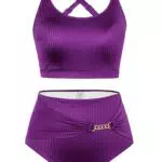 Hanna Nikole Bauchweg Push Up Bikini Set Damen High Waist Retro Badeanzug