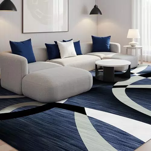 Hawthyhome Moderner Waschbarer Kurzflor Teppich mit Anti-Rutsch-Unterseite