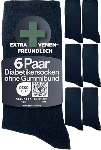 HELDENWERK Premium Diabetikersocken ohne Gummi & ohne Naht 97% Baumwolle Diabetiker Socken mit Komfortbund für Damen & Herren